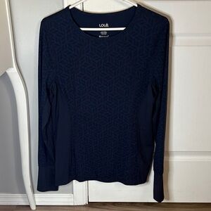 Lole Women's Navy Geometric Long Sleeve Tee